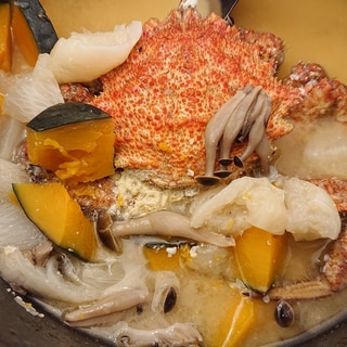 クリガニ(栗蟹)の野菜たっぷり味噌汁
